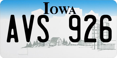 IA license plate AVS926