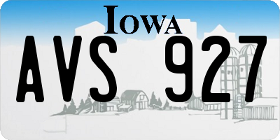 IA license plate AVS927