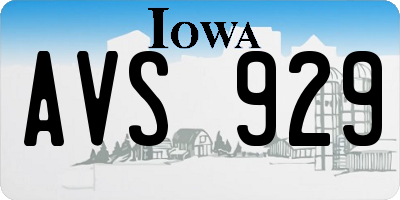 IA license plate AVS929