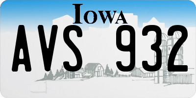 IA license plate AVS932