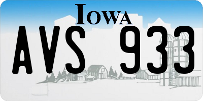 IA license plate AVS933