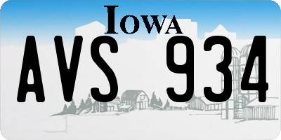 IA license plate AVS934