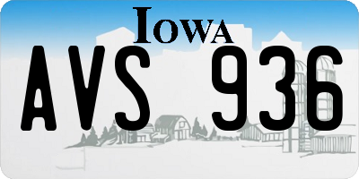 IA license plate AVS936