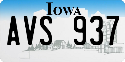 IA license plate AVS937