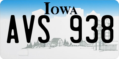 IA license plate AVS938