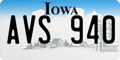 IA license plate AVS940
