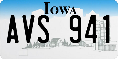 IA license plate AVS941