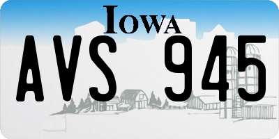IA license plate AVS945
