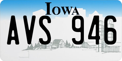 IA license plate AVS946