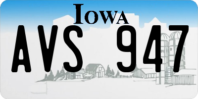 IA license plate AVS947
