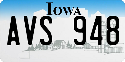 IA license plate AVS948