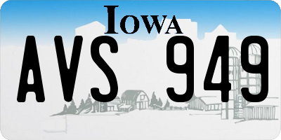 IA license plate AVS949