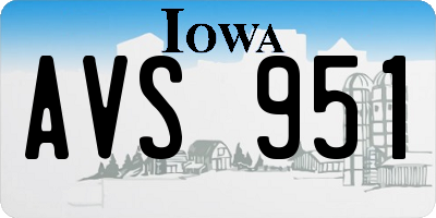 IA license plate AVS951