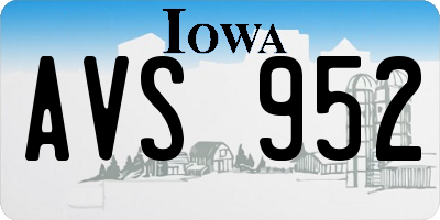 IA license plate AVS952