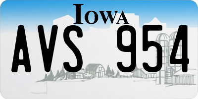 IA license plate AVS954