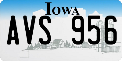 IA license plate AVS956