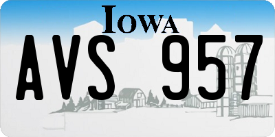 IA license plate AVS957