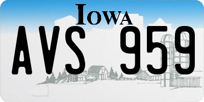 IA license plate AVS959