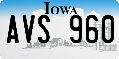 IA license plate AVS960