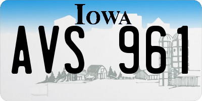 IA license plate AVS961