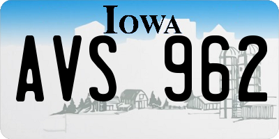 IA license plate AVS962