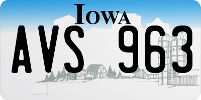 IA license plate AVS963