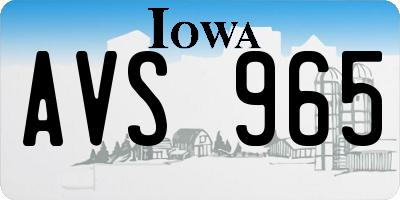 IA license plate AVS965
