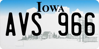 IA license plate AVS966