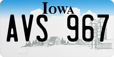 IA license plate AVS967