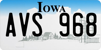 IA license plate AVS968