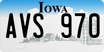 IA license plate AVS970