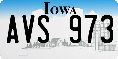 IA license plate AVS973