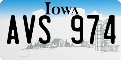 IA license plate AVS974
