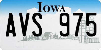 IA license plate AVS975