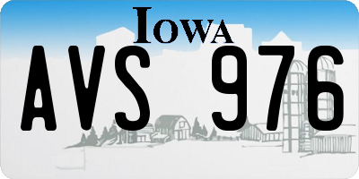 IA license plate AVS976