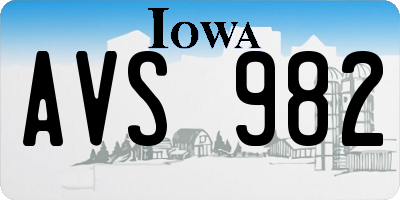 IA license plate AVS982