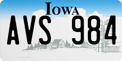 IA license plate AVS984