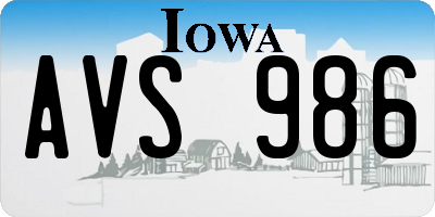 IA license plate AVS986