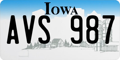IA license plate AVS987