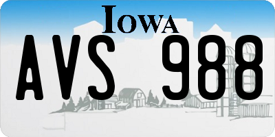 IA license plate AVS988