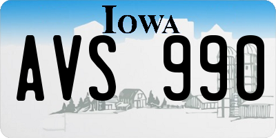 IA license plate AVS990