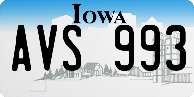 IA license plate AVS993