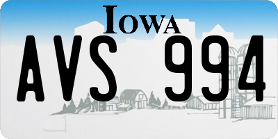 IA license plate AVS994