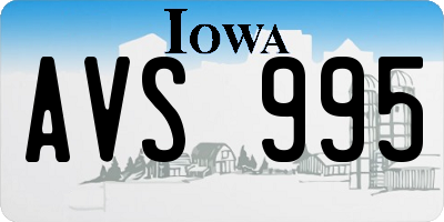 IA license plate AVS995
