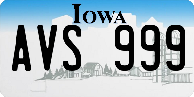 IA license plate AVS999