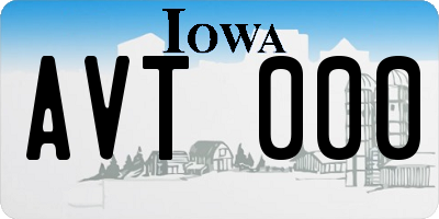 IA license plate AVT000
