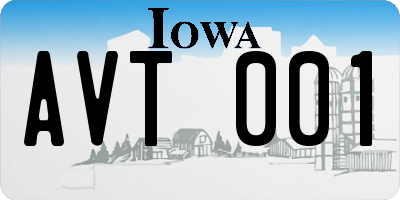 IA license plate AVT001