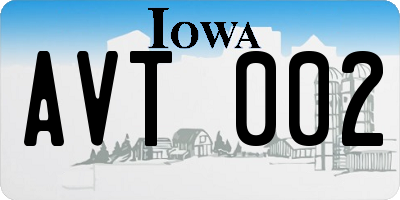 IA license plate AVT002