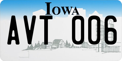 IA license plate AVT006