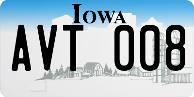 IA license plate AVT008